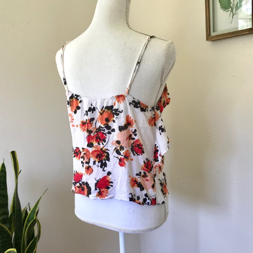 Candie’s Floral Ruffle Spaghetti Strap Top - Picture 2 of 5